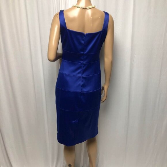 Sangria Signature Dress Womens Size 8 Blue Lined Satin Look Formal Evening NEW - Picture 4 of 8